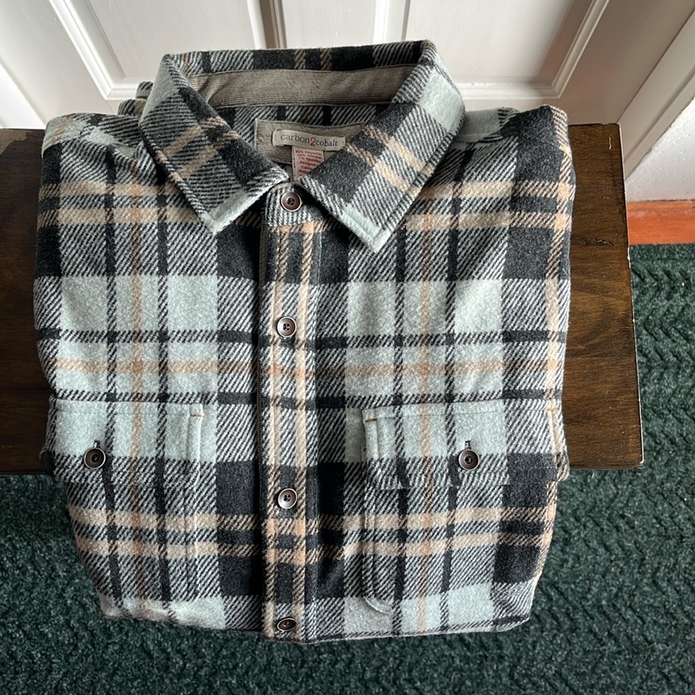 Carbon2Cobalt Men's Heavyweight Flannel Shirt - Medium